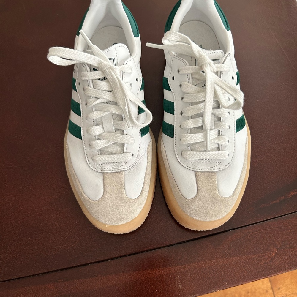 adidas White and Green Athletic Shoes